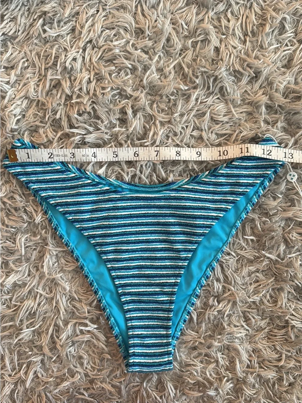Frankie’s Bikinis Blue & White Stripe Dove Terry Bikini Bottom